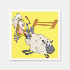 Westerne Partij Napkins Cowboy Cowgirl Mutton Bust Servet