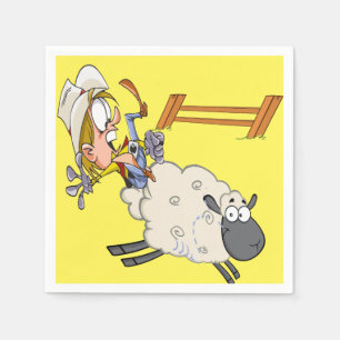 Westerne Partij Napkins Cowboy Cowgirl Mutton Bust Servet