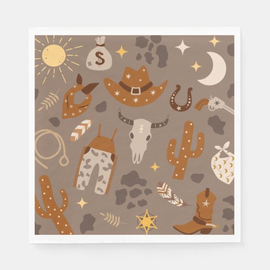 Westerne partij Napkins | Cowboy Party Napkins Servet (Voorkant)