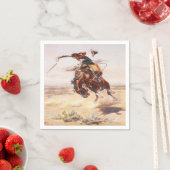 Westerne Partij Napkins Cowboy Riding Bucking Hors Servet (Insitu)