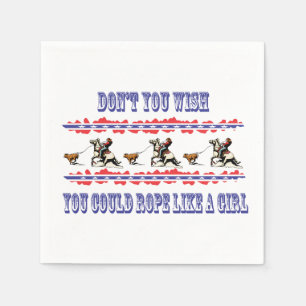 Westerne Partij Napkins Rodeo Cowgirl Calf Roping Servetten