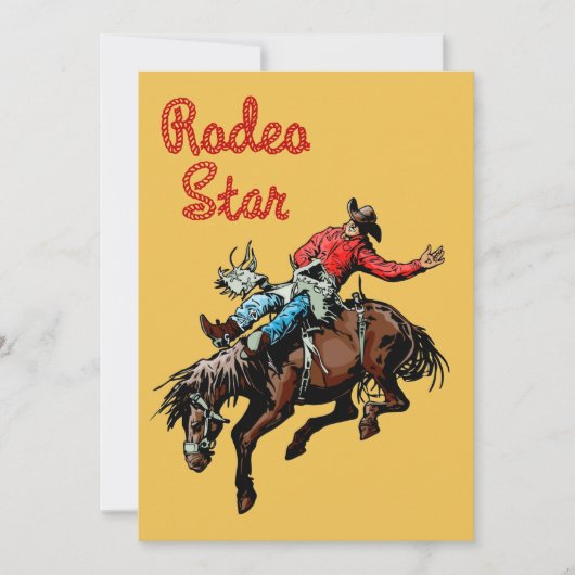 Westerne partij Rodeo Cowboy Bronc Rider Kaart (Voorkant)