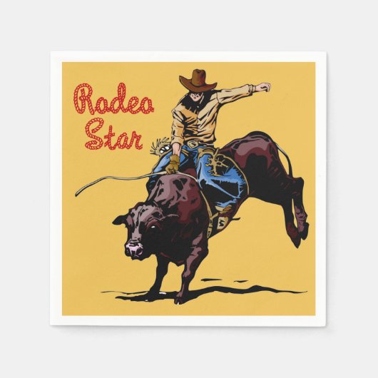 Westerne Partij Rodeo Events Napkins Servet (Voorkant)