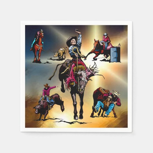 Westerne Partij Rodeo Events Napkins Servetten (Voorkant)