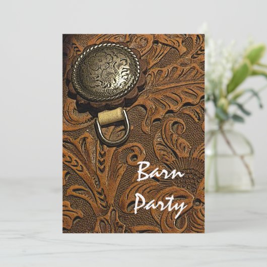 Westerne PARTIJ Saddle Barn Kaart (Staand voorkant)