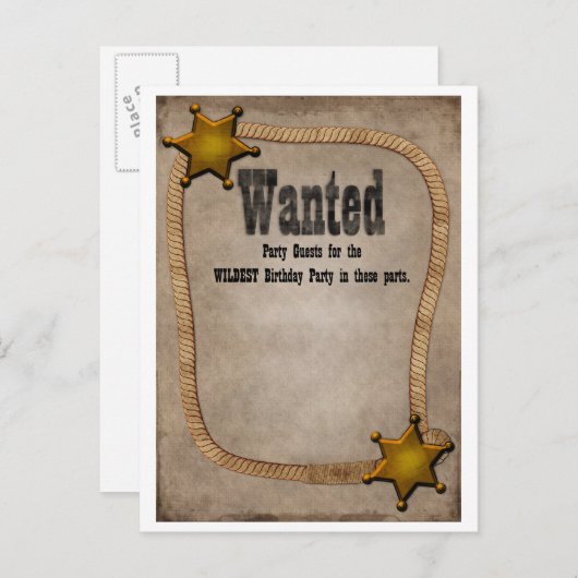 Westerne partij Uitnodigen Uitnodiging Briefkaart (Voorkant / Achterkant)