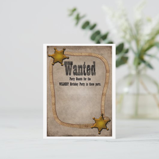 Westerne partij Uitnodigen Uitnodiging Briefkaart (Staand voorkant)