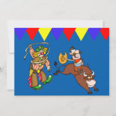 Westerne partijbull Rider Rodeo Clown Personaliser Kaart (Voorkant)
