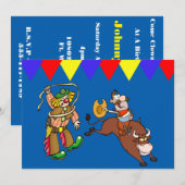 Westerne partijbull Rider Rodeo Clown Personaliser Kaart (Voorkant / Achterkant)