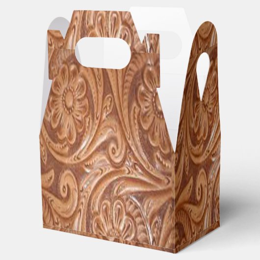 Westerne Party Favor Of Gift Box Faux Leather Prin Bedankdoosjes (Geopend)