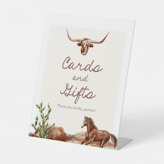 Westerne Party Kaarten en geschenken Reclamebord Met Voetstuk (Voorkant)