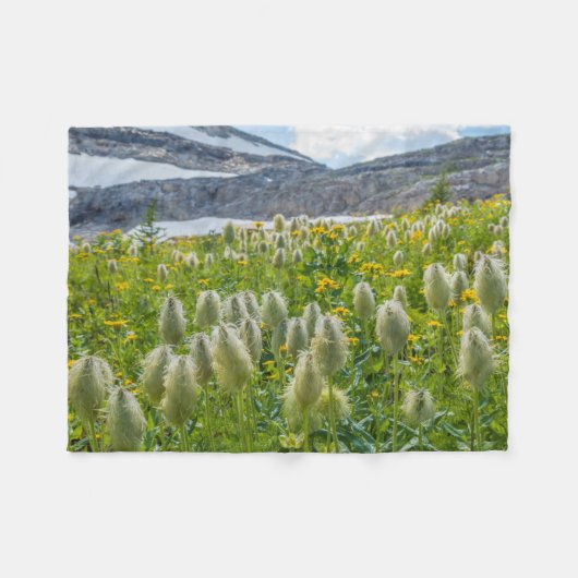 Westerne Pasqueflower | Oost-Kootenay-gebergten Fleece Deken (Voorkant (Horizontaal))