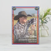 Westerne Patriottische Foto Afstuderen Uitnodiging (Staand voorkant)