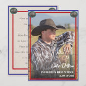 Westerne Patriottische Foto Afstuderen Uitnodiging (Voorkant / Achterkant)