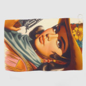 Westerne Pin-up Golfhanddoek (Horizontaal)