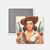  Westerne Pin-up Magneet (Voorkant / Achterkant)