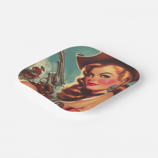  Westerne Pin-up Papieren Bordje (Gebogen)