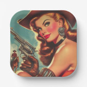  Westerne Pin-up Papieren Bordje (Voorkant)