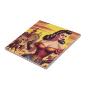 Westerne Pin-up Tegeltje (Zijkant)