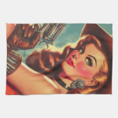  Westerne Pin-up Theedoek (Horizontaal)