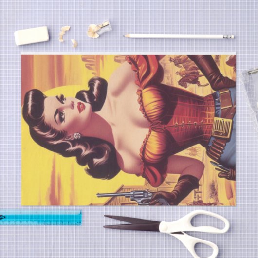  Westerne Pin-up Tissuepapier (Craft)