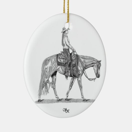 Westerne Pleasure Horse Ornament (Rechts)