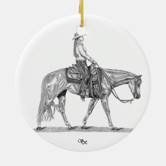 Westerne Pleasure Horse Ornament (Achterkant)