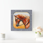 Westerne Pleasure Quarter Horse Grey Vierkante Klok (Huis)