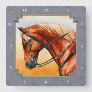 Westerne Pleasure Quarter Horse Grey Vierkante Klok