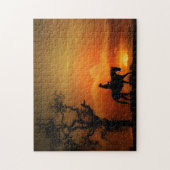 Westerne Pleasure Trail Riding Sunset Horse Legpuzzel (Verticaal)