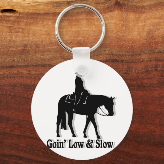 Westerne plezierpaarden laag en langzaam sleutelhanger (Voorkant)