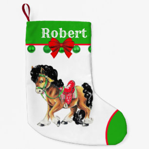 Westerne Pony van kleine paarden met zadel Kerstsok