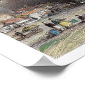 Westerne poort van Peking, c.1850 (kleurenlitho) Poster (Hoek)