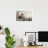 Westerne poort van Peking, c.1850 (kleurenlitho) Poster (Thuiskantoor)