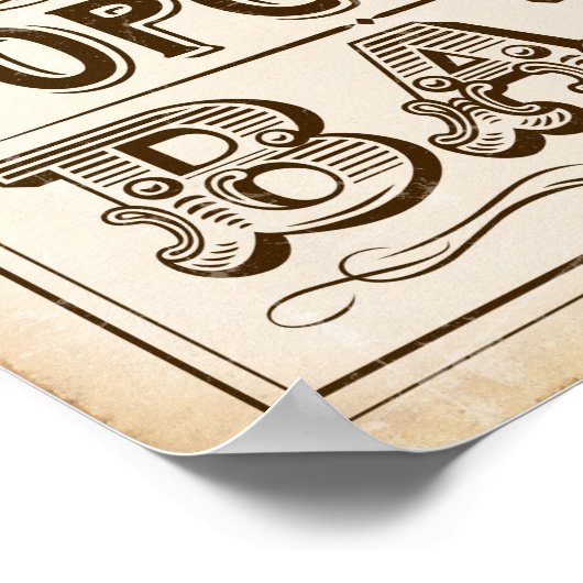  Westerne POPCORN BAR-gebarentafdruk Poster (Hoek)