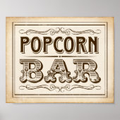  Westerne POPCORN BAR-gebarentafdruk Poster (Voorkant)
