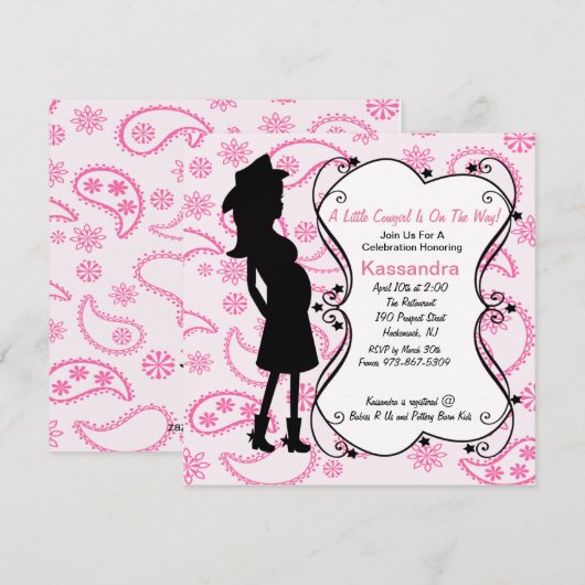 Westerne Prego Mama om Baby shower uit te nodigen Kaart (Voorkant / Achterkant)