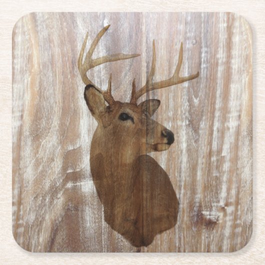 Westerne primitieve schuurherten kartonnen onderzetters (Voorkant)