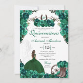 Westerne prinses Green Dress Charra Quinceañera Kaart (Voorkant)
