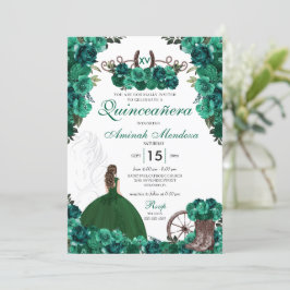 Westerne prinses Green Dress Charra Quinceañera Kaart