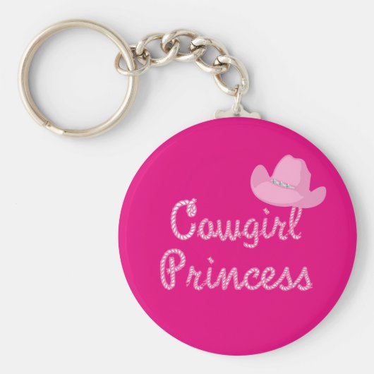Westerne prinses met roze Pet Sleutelhanger (Voorkant)