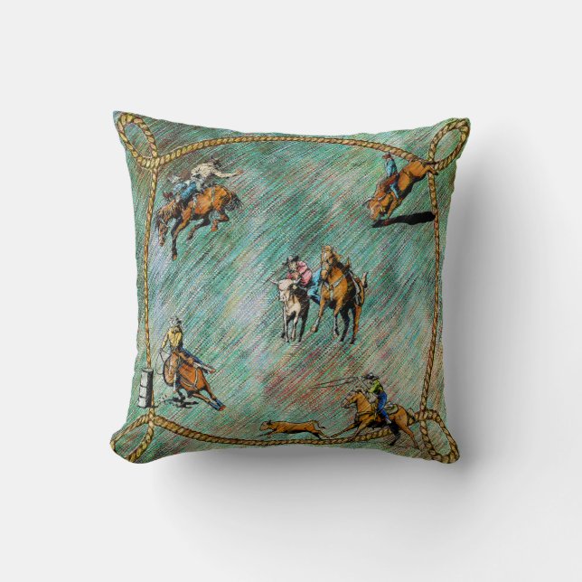 Westerne proefrodeo-evenementen met een hellingsgr kussen (Voorkant)