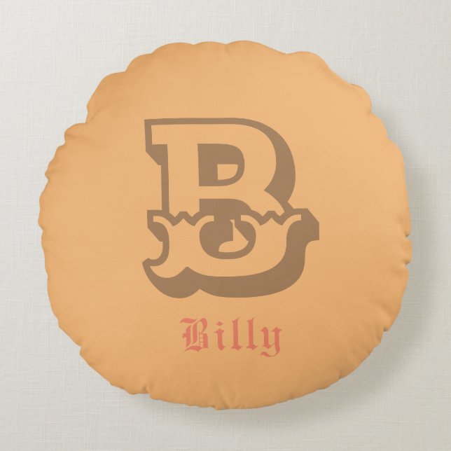 Westerne profeet gepersonaliseerde monogram rondre rond kussen (Voorkant)