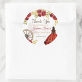 Westerne Quinceañera Rode Gouden Charra Kroonpaard Ronde Sticker (Tas)