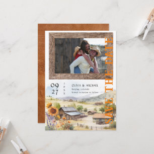 Westerne Ranch Bruiloft Save the Date