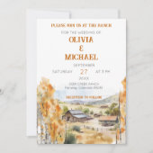 Westerne Ranch bruiloft uitnodiging (Voorkant)