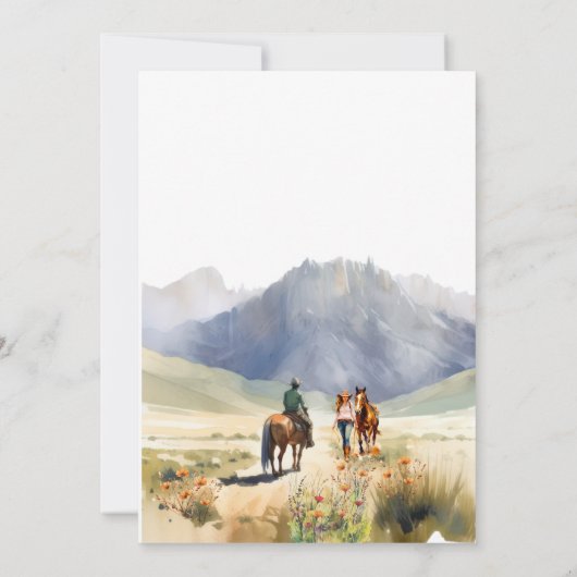 Westerne Ranch bruiloft uitnodiging (Achterkant)