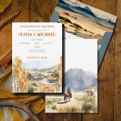 Westerne Ranch bruiloft uitnodiging