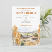 Westerne Ranch bruiloft uitnodiging (Staand voorkant)