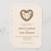 Westerne Ranch Country Monogram Alles in één bruil Kaart (Voorkant / Achterkant)